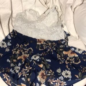 Blue floral romper